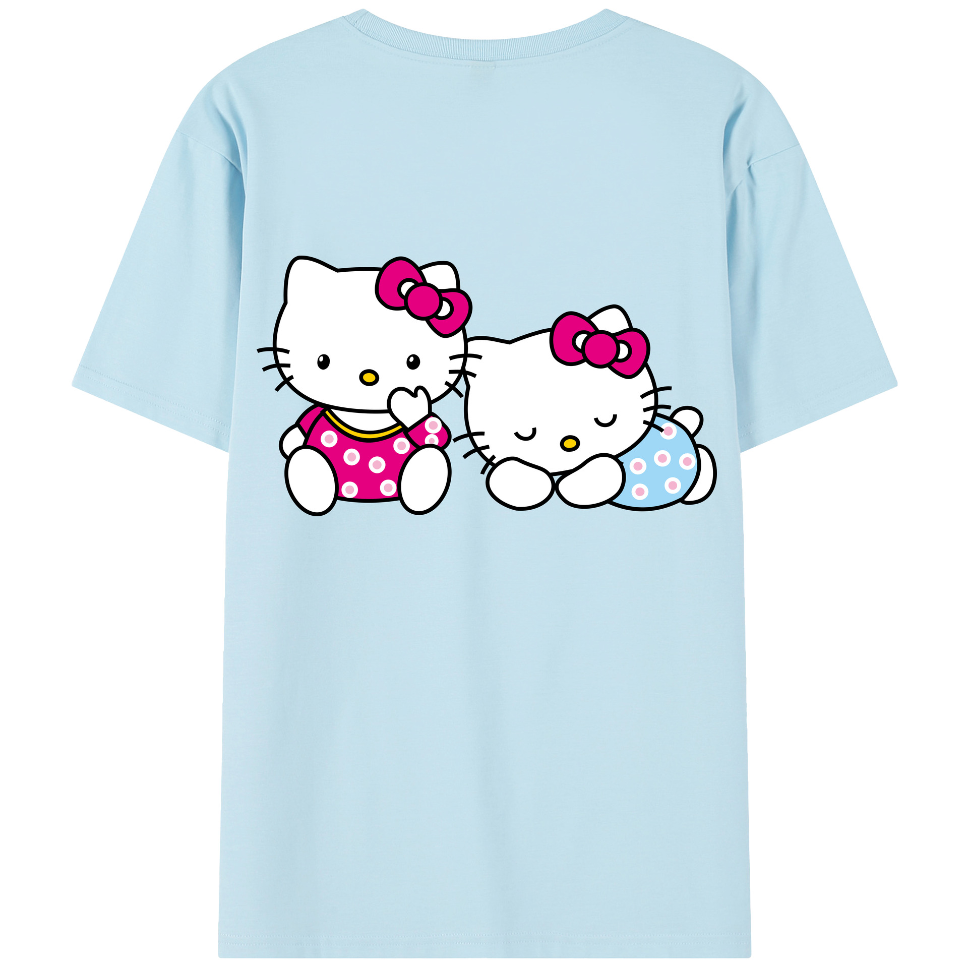 （画像用） Hello Kitty ハローキティ 綿100％半袖Tシャツ（背面プリント）